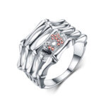 elliz clothing Anillo de huesos Plateado con Calavera