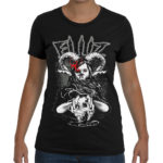 Elliz Clothing Horned Girl T-shirt de Algodão Pesado