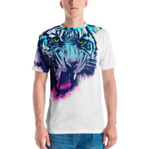 Color Fury Men's Colorful Iridescent Wildlife Tiger T-shirt