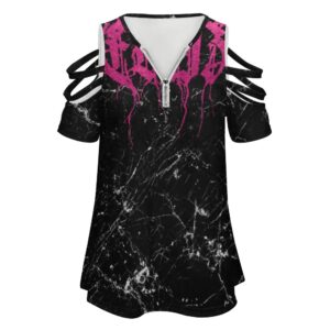 Elliz Pink Havoc Ladies BE Zip Off Shoulder Top