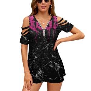 Elliz Pink Havoc Ladies BE Zip Off Shoulder Top