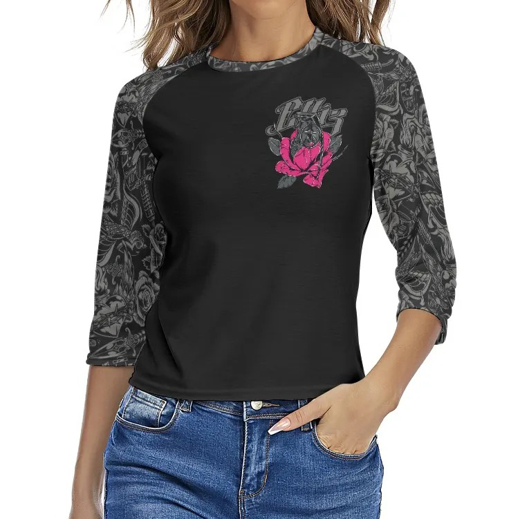 Flower Granade Raglan Sleeves Top